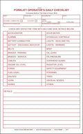 Forklift Operators Checklist, 2 Copy Duplicate (30 Books)