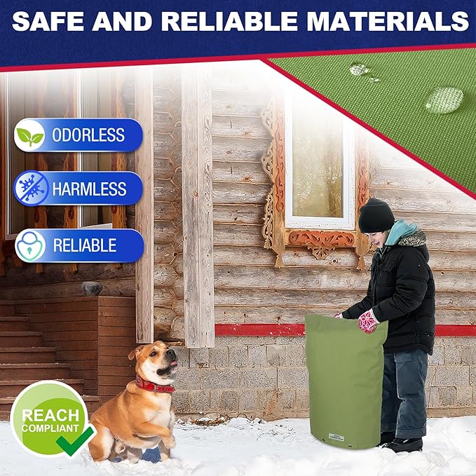 Backflow Preventer Cover Insulated (5˚F) - 24" W x 30" H Backflow Cover for Winter Pipe Freeze Protection - Sprinkler Covers for Outside - Double Wall Insulation Cover Green