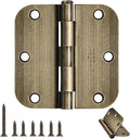 Atique Brass Door Hinges - 12 Pack Atique Door Hinges 3.5 Inch Rounded Interior Door Hinge with 5/8" Radius - Heavy Duty 3 1/2" Brass Hinges for Residential Door Hardware