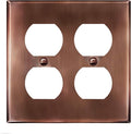 ENERLITES Antique Copper Double Duplex Receptacle Metal Wall Plate, Outlet Cover, Corrosion Resistant, Standard Size 2-Gang 4.50" x 4.57", Stainless Steel 201, 7722-AC