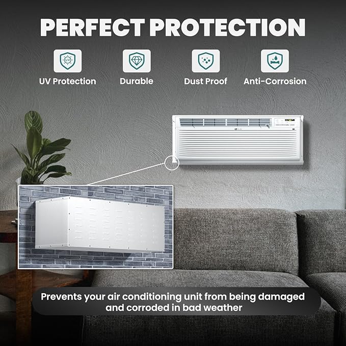 Universal PTAC Wall Sleeve 42" x 16", Heavy Duty Replacement Sleeve for Through the Wall AC Units, Powder Coated Metal Frame with Grille - for PTAC & PTHP Systems