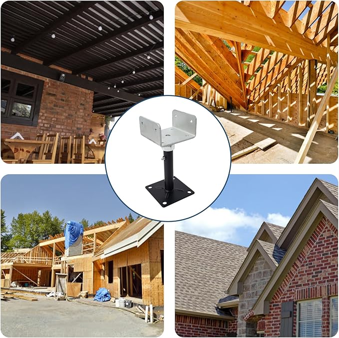 4 Pack U-Shaped Floor Jack for 4x2, 4x4, 4x6 Joists - Adjustable Steel Telepost with U-Head, Mini Screw Jack, Post Jack.6-9 Inch Adjustment Range.