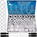 32 Size 1228 PCS Clear Food Grade Silicone O-Ring Kit, White Oil and Heat Resistant VMQ Seal O-Ring Washer Set for Sealing Faucets and Plumbing with Hook and Pick