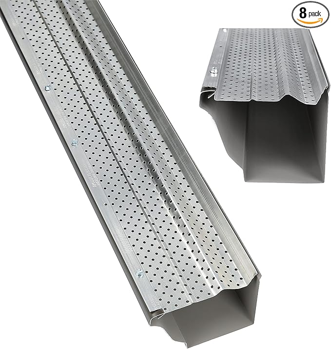 A-M Gutter Guard – Premium Heavy-Duty Aluminum Leaf & Debris Protection, Lifetime Quality (6 Inch - 31 Feet, Mill Finish) - DIY Easy - Made in The USA