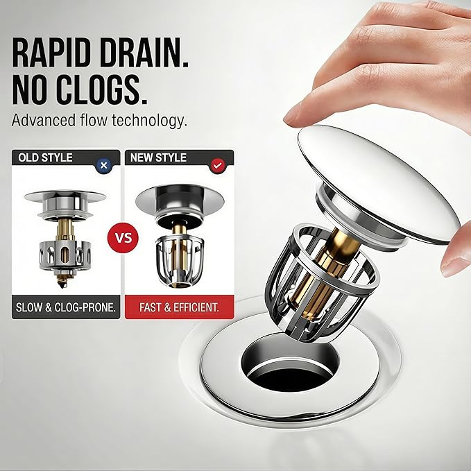 Bathroom Sink Drain Kit with Flexible Expandable Pipe: Odor-Free & Backflow-Preventing, Space-Saving Design without a P-trap, For 1-1/4'' & 1-1/2'' Drain Hole (Black, Without Overflow)