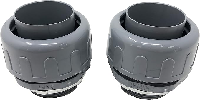Sealproof 2-Inch Non-metallic Liquid Tight Straight Electrical Conduit Connector Fitting, UL Listed, 2" Dia, 2-Pack