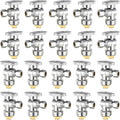 HeSun 20-PCs Push-Fit Angle Stop Valve, 1/2" Push x 1/4" OD Compression Angle Stop, 1/4 Turn Water Shut Off Valve for Bathroom with Disconnect Clip Tool