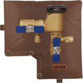 Backflow Preventer Insulated Cover (5°F) for Winter Freeze Protection, 13"W x 12"H Thickened Pressure Vacuum Breaker & Well Pump Cover, Outdoor Waterproof Insulation Pouch for Sprinkler Valve, Brown