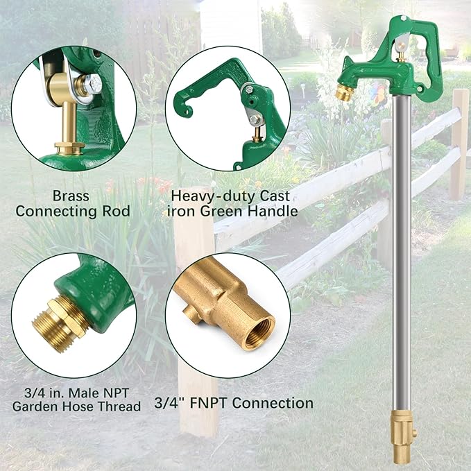 5.25ft Frost Free Yard Hydrant Frost Proof Outdoor Faucet Freeze Proof, Water Hydrant 3/4" Pipe Connection,Outdoor Faucet for Yard Garden Irrigation,5.25' Total Length 36" Bury Depth