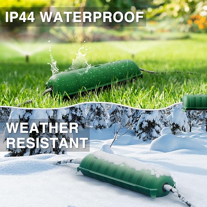 Flemoon 2-Piece Outdoor Waterproof Electrical Box Set – 12.5" x 8.5" x 5" Large Electrical Box & 11.3" x 4.3" x 3" Extension Cord Cover for Power Strip, Outlet, Holiday Light, Green