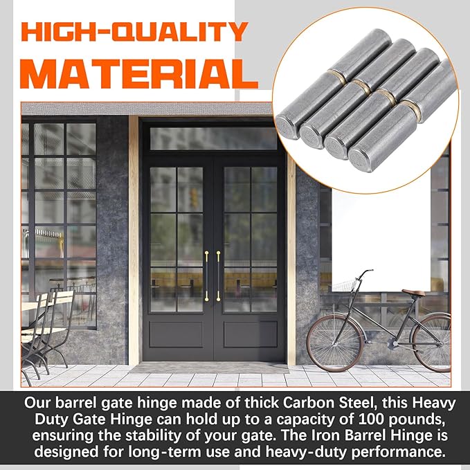 30 Pack 3-1/8" x 1/2" Weld on Bullet Hinges BBQ Smoker Weldable Barrel Hinges Heavy Duty Carbon Steel Detachable Gate Door Fittings for Swing Door Trailer Ramp