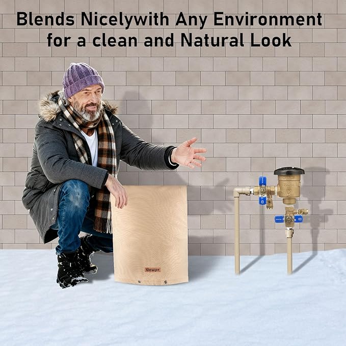 Backflow Preventer Cover Insulated-sprinkler covers for outside-With thicker 5 Layers Fabric,14"Wx19"H -Backflow insulation cover Protect water meters,sprinklers from damage during winter
