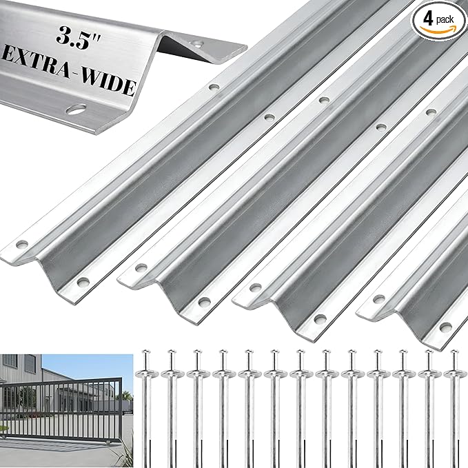 16 FT Heavy Duty Extra Wide V-Track (4FT×4), Compatible with 4" & 6" Large V-Groove Rollers for Smooth Sliding Without Hitting Anchor Bolts Includes Hammer Drive in Anchors for Sliding Gates Driveway