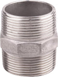 Hex Nipple 1 1/2 Inch Male NPT - DERPIPE Stainless Steel 304 Threaded Pipe Fitting for Brew Kit, Home Piping Application