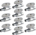 Hourleey 10 Pack Straight Stop Valve, Water Shut Off Valve 1/2" PEX x 3/8" OD Compression, Quarter Turn Chrome Plated Brass Valve for Faucets and Toilets