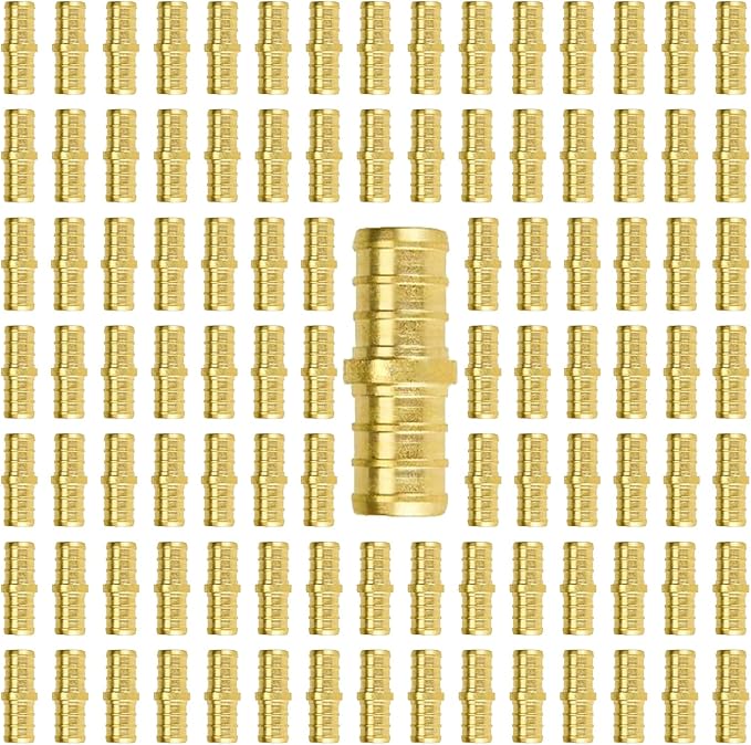 SUNGATOR 100-Pack 1/2" Pex Coupling, No Lead Brass, 1/2 Inch Pex Fittings, NSF, UPC Certified