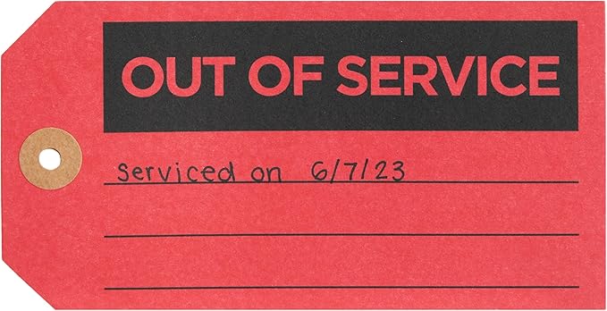 Stockroom Plus Red Tags with String - 5.75 x 3 in, 100 Pack - Red Equipment Repair & Inspection & Safety & Not in Use Tags