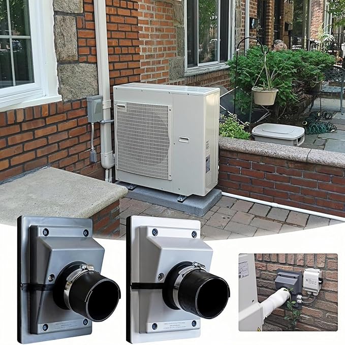 HVAC Wall Penetration Cover Air Conditioner Pipe Insulation Kit Wall Sleeve Seal Plate AC Line Insulation and AC Pipe Insulation for Efficient (Grey Sealing Plate - (6cm) + Protective Cover)
