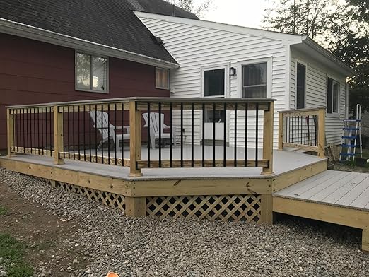 100 Pack Deck Balusters 32 '' Straight Baluster, Black Metal Deck Spindle and Stairs Railing with Screws,Hollow Rectangle Deck Balusters for Deck Railing Porch(32 x1.2x0.4 in)