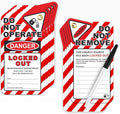 Lockout Tagout Tags, Electrical Lockout Tags with Zip Ties, OSHA Loto Tag Repair Cards, Danger Do Not Operate Labels Checklist for Equipment 10 Pack