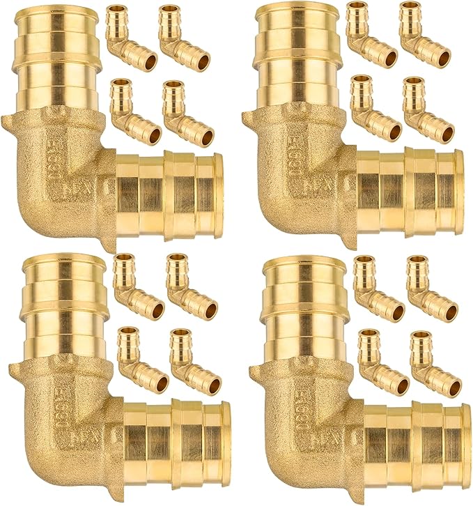 1Inch PEX-A Expansion Fittings,F1960 Brass Elbow,PEX Expansion Fittings Elbow For Pex A Tubing（20 PACK)(PEX1960036-20Pack)