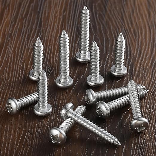 247Pcs Pan Head Wood Screws Assortment Kit, #6#8 Stainless Steel 304 Self Tapping Screws Set, Phillips Drive, Sheet Metal Screws