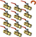 PROCURU 12-Pack 1-Inch PushFit Forged Brass Ball Valve, Push-to-Connect Full Port, Heavy Duty Valve for Copper, PEX, CPVC, Certified Safe (8X8316-12P)