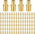 100-Pack Foskan 3/8" x 1/2" PEX Straight Reducing Coupling,Brass Crimp Fittings for PEX Tubing Pipe
