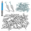 200pcs Drywall Anchors, Zinc Self-Drilling Anchor and Screw with Cross Groove Drill Bit, Fasteners Wall Anchors