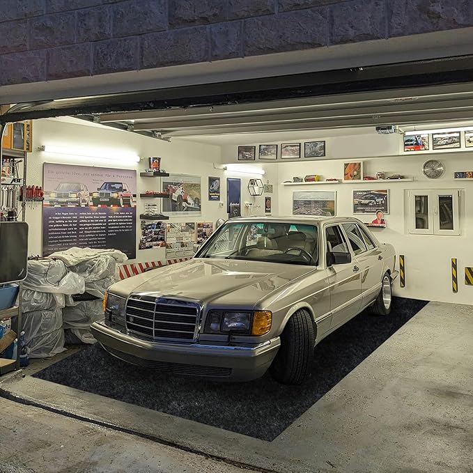 7.5'x 20' Garage Floor Mat & Oil Spill Mat, Heavy Duty Under Car Mat for Garage & Driveway, Protects Against Oil, Chemicals & Stains with TPE Anti-Leak Backing, Reusable & Washable