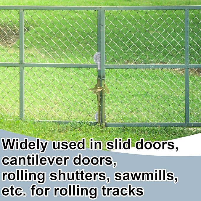 Pasimy 2 Pcs 5'' Sliding Gate Roller Galvanized Steel Pipe Track Roller Gate Hardware Kit for 1 5/8" Pipe Track Fence