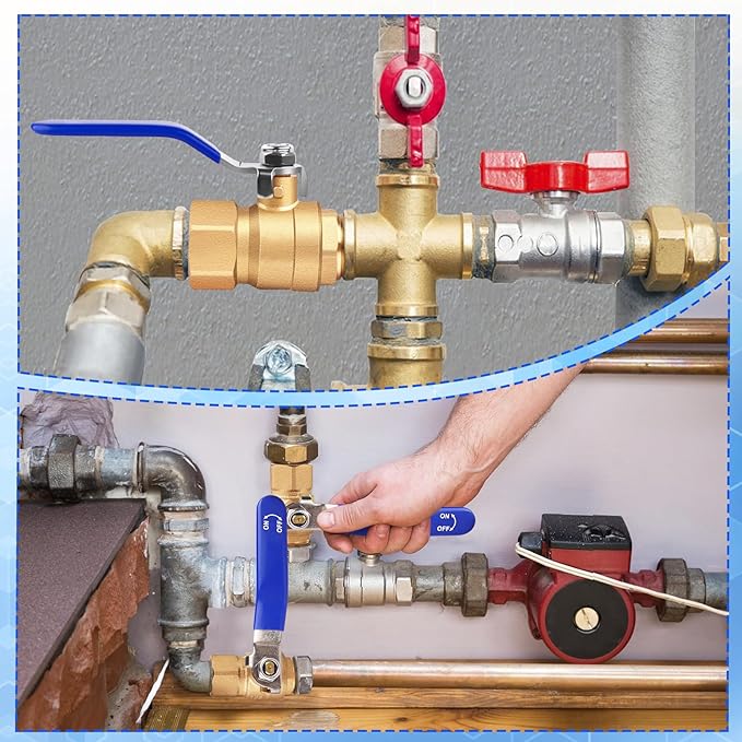 Boltigen 2Pack 1 inch F to M NPT Threaded Brass Ball Valves, Heavy Duty Forged Shut Off Valve with Female to Male NPT Full Flow Port,150 PSI WSP / 600 PSI WOG Metal Connector Fitting Control Valve