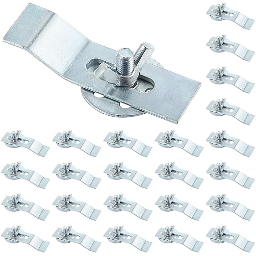 Enhon 24 Pack Sink Clips Kit, Undermount Sink Clips, Sink Mounting Kit Bracket, Installation Repair Hardware Clips Fastener Support for Kitchen or Bathroom Sinks (Silver)