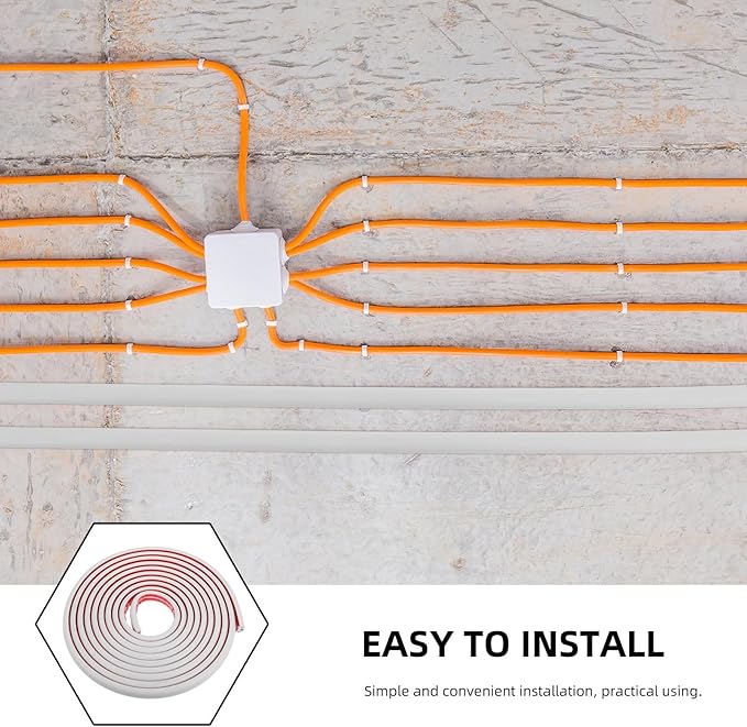 MERRYHAPY PVC Floor Wire Cover 2Cm Wide 5M Self-Adhesive Cable Management Raceway for Home and Office Cord Organizer Wall and Floor Wire Protector White