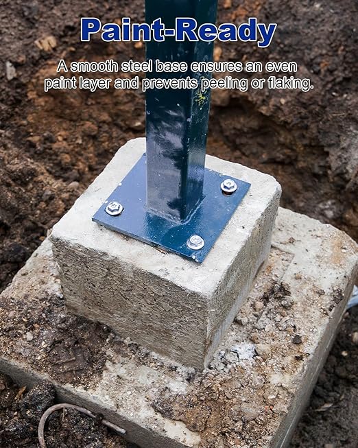 Rocaris 4 Pcs 6 X 6 X 1/4 Inch A36 Steel Plate Hot Rolled, Steel Base with 4 Holes Metal Square for Construction Boards, Structure Support, Weldable Square and Industrial
