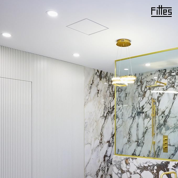 Fittes Flush Exhaust Vent Cover 14x14 Inch, DIY ABS Lite Cover, Upgrade Ceiling and Wall Vent Cover, Compatible with Panasonic WhisperValue, Panasonic WhisperCeiling Cover for 8" or 10.5" Vents