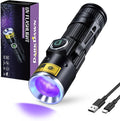 DARKDAWN UV 395nm Light Flashlights USB Rechargeable Ultraviolet LED Blacklight Mini Wood’s Lamp Portable Blacklight for cat Urine Detection Dry Stains, Uranium Glass, Leak Detection, D15 395 nm