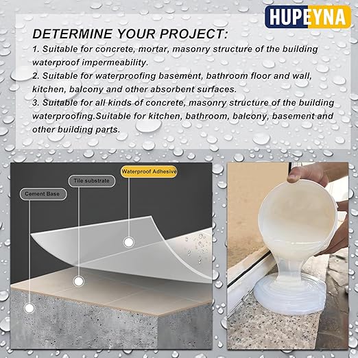 Liquid Waterproof Sealant, Hupeyna Invisible Water Proof Agent Transparent Repairing Leak Waterproof Adhesive, Indoor & Outdoor Waterproof Coating 35oz