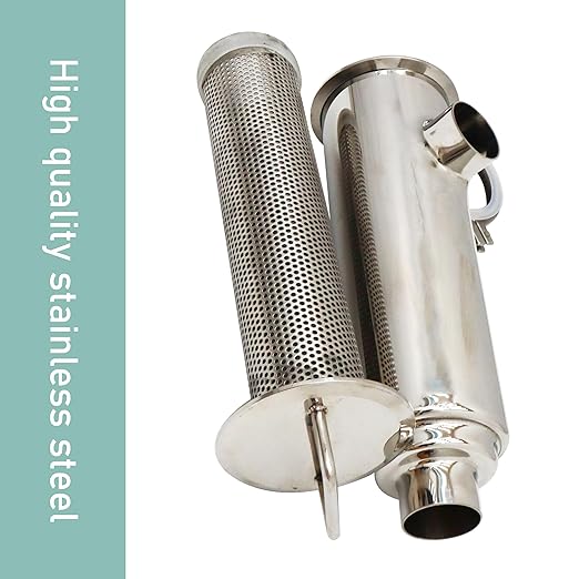 TECHTONGDA Water Filter Strainer L-Type 304 Stainless Steel 2inch Inlet Outlet 100 Mesh Quick Tri Clamp 16.5inch Length