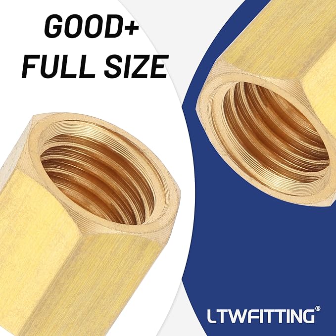 LTWFITTING 1/8-Inch Brass Compression Nut,Brass Compression Fitting(Pack of 1500)