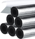 Kingdder 6 Pcs Pipe Insulation Foam Tube Self Adhesive Insulation Wrap for Copper Pipe Pre Slit Clamp Highly Insulated Foam for Outdoor Winter Irrigation, Sprinkler(1.3 Ft x 1.34 Inch)