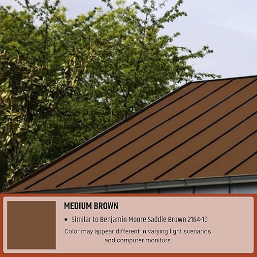 Liquid Rubber Color Waterproof Sealant - Elastomeric Roofing Coating for Flat or Slope Roofs & Foundations - DIY Paint & Leak Repair Membrane Compatible with Metal & Concrete - Medium Brown, 5 Gallon