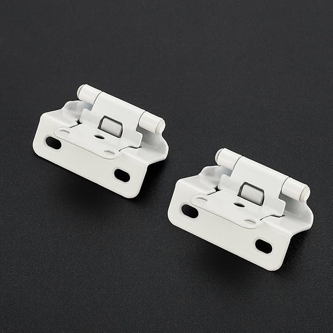 Ravinte 50 Pack 25 Pairs Semi-Overlay 1/2 inch Self-Closing Face Frame Cabinet Hinges White Half Wrap-Around Kitchen Door Hinges Face Mount Cabinet Hardware