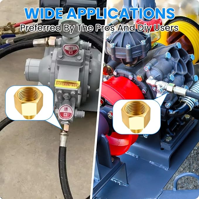 SDTC Tech 2-Pack Brass Pipe Fitting 3/8 NPT Thread Male to 1/2 NPT Thread Female Reducer Adapter, Brass Pipe Extension Connectors