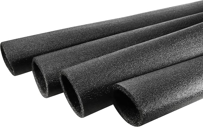 MECCANIXITY Foam Tube Sponge Protective Sleeve Black Seal Sleeve Polyethylene Pipe 60x80mm(2.36x3.15 Inch) for Pipe Insulation, Pack of 4