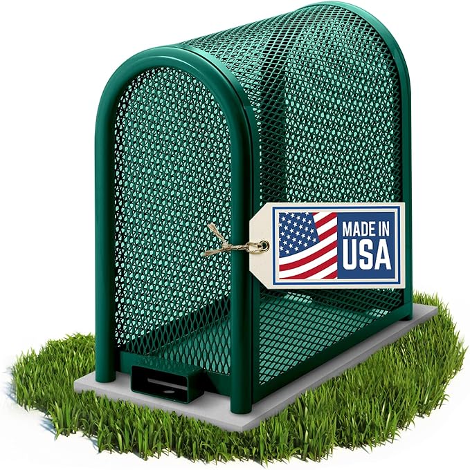 Steel Protection Backflow Preventer Security Cage for Outside - Small - Green - Guardian Enclosures - Cage Dimensions, Internal 11 1/8″ W x 24″H x 23″ L, External 13 3/8″ W x 24″ H x 27 3/8″ L