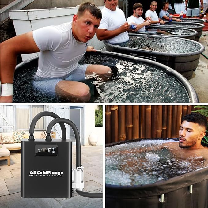 Ice Bath Water Chiller for Cold Plunge Tubs, 1/3 HP Upgraded Cold Plunge Chiller with External Filter Water Pump, Ideal for Cold Plunge Recovery Ice Bath Tub Home 110V Cooling Chiller