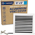 12x12 Inch (Duct Opening) Aluminum 1-Way Air Flow Vent – HVAC Vent Cover for Wall or Ceiling – Quiet HVAC Wall Register - Multi-Shutter Damper – Adjustable Curved Blade - Plastic Seal for Tight Fit