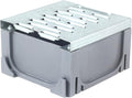 URA WATER - Four-Way Connector for Gray Plastic Drain with Galvanized Grate UA-100 Series