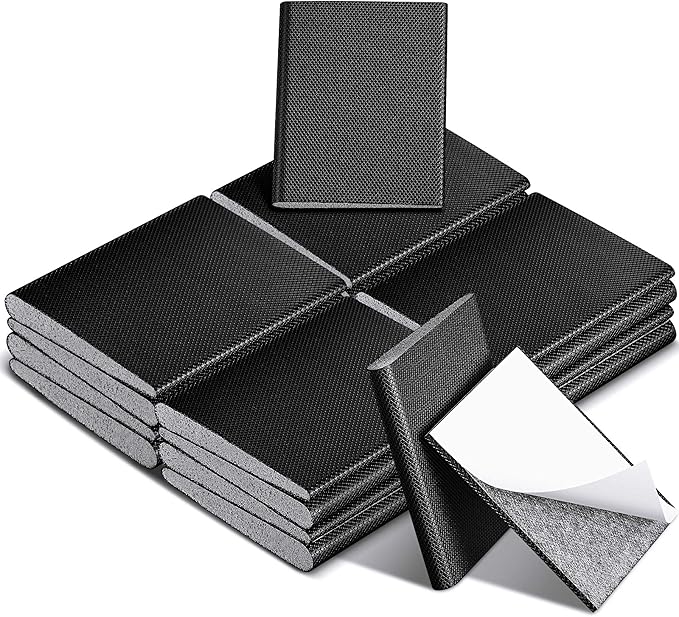 Zonon 64 Pieces Door Corner Seal Weatherstripping Exterior Door Frame Seal Draft Stopper Adhesive Corner Pads for Weather Stripping and Draft Protection (Black)